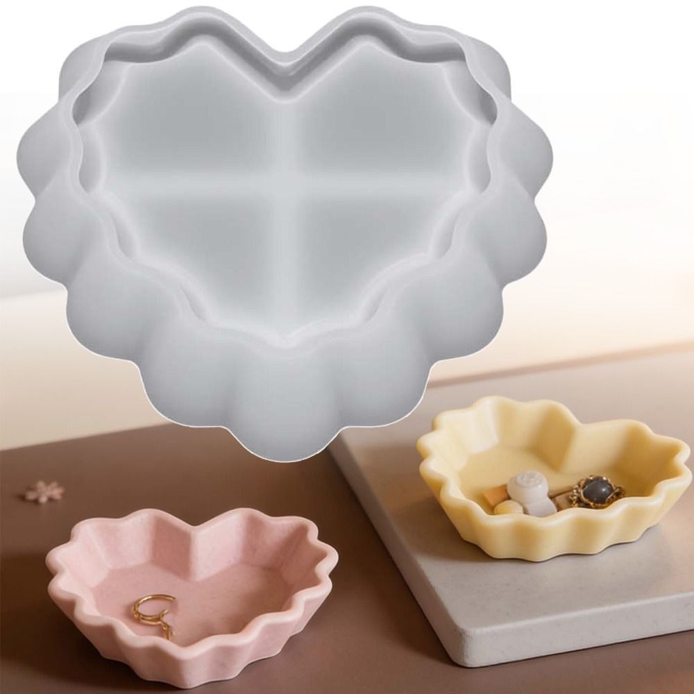 Silicone Mold Tray - Heart Shape Plate Storage Bowl Resin